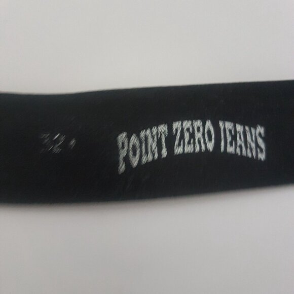 POINT ZERO Genuine Leather Black Belt Size 32 Buckle Made in Canada - Picture 10 of 10
